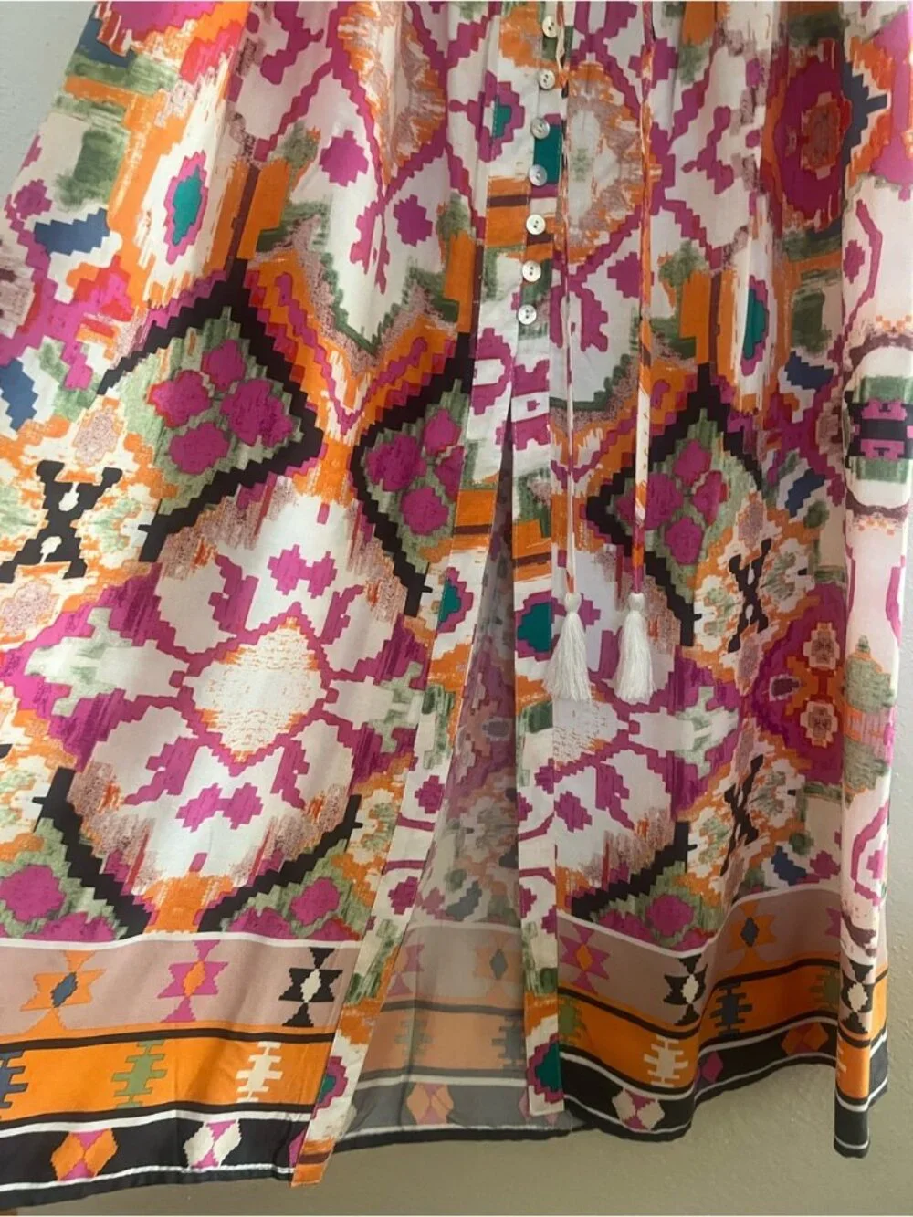 NWT Christian Siriano Printed Maxi Skirt Size L Boho